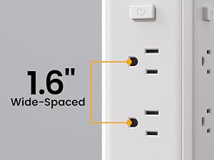 wide spaced outlet power strip