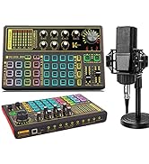 K300 Podcast Equipment Bundle, With Podcast Condenser Microphone, Voice Changer Sound Card with M...