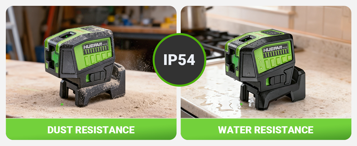 Huepar PL211G Laser Level with 2 Plumb Dots