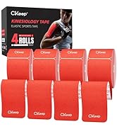 CKeep 4 Rolls Kinesiology Tape, Original Cotton Elastic Athletic Tape, 20 Precut 10" Strips Each,...