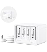 Gitryin 12-in-1 Desktop Charging Station with 4 Retractable Wall Chargers, 40W USB-C Power Strip ...