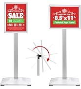 VAIIGO Pedestal Sign holder Stand 8.5x11inch Adjustable Standing Floor Sign Stand with Heavy Base...