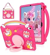 SAMONPOW for iPad A16 Case/10th Generation Case Pink Cute Rainbow Unicorn iPad 11th Generation Ca...