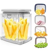 French Fry Cutter: 4-in-1 Fry Cutter - Potato Cutter for Fries Potato French Fry Onion Cutter Foo...