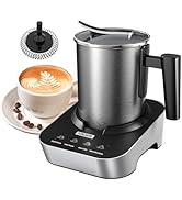 FUNLAVIE 4-in-1 Electric Milk Frother and Steamer, Large 13.5oz Stainless Steel Pitcher, Hot &amp; Co...