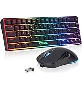 CHONCHOW 60% Wireless Gaming Keyboard and Mouse Combo, RGB Backlit Rechargeable LED Light Up Keyb...