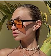 LASPOR Polarized Aviator Sunglasses for Women Men 70s Vintage Retro Glasses Large Frame Plastic S...