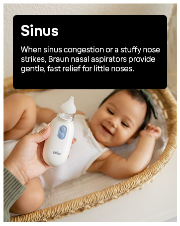 Sinus congestion relief for little noses with the Braun Nasal Aspirator