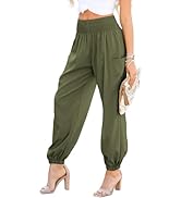 Dokotoo Womens Summer Boho Business Casual Smocked 2026 High Waisted Cargo Summer Long Elephant P...