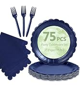 Navy Blue Plates and Napkins