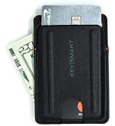 KeySmart Slim Wallet- Minimalist Wallet in TecTuff Leather- Easy Slide Slots Credit Card Holder f...