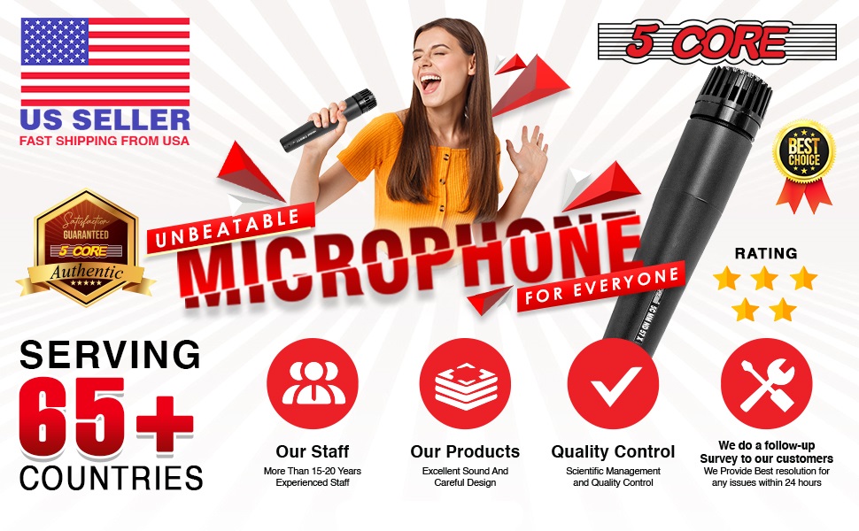 microphone for singing, wired microphone, dynamic microphone, mic, singing microphone