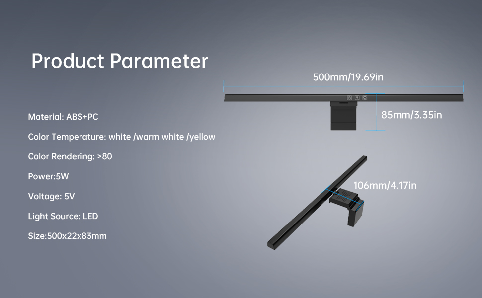 Monitor Light Bar with RGB Backlight