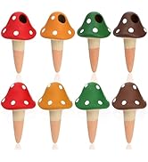 Peohud 8 Pack Self Watering Spikes Mushroom Shaped, Terracotta Plant Watering Globes, Cute Wateri...