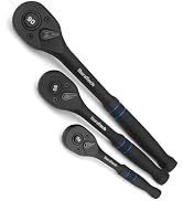 DURATECH 3-Piece Drive Ratchet, 90-Tooth Quick-release Ratchet Wrench | 1/4", 3/8", 1/2" Socket W...