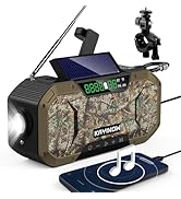 [Bluetooth] Emergency Radio Waterproof Speaker,Portable AM FM Radio,Hand Crank Solar Power Radio,...