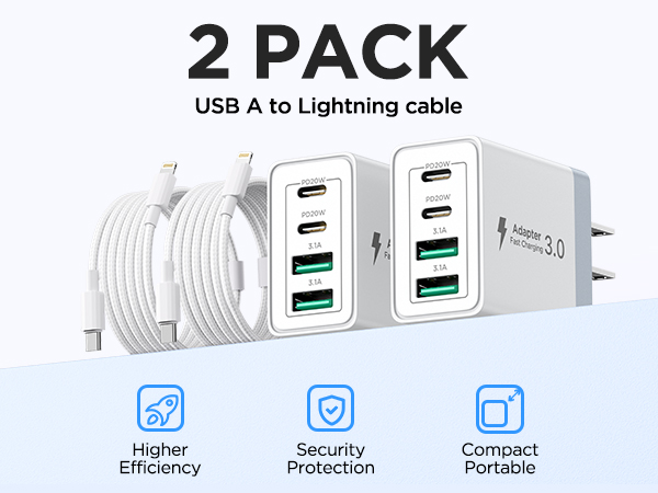 USB C Charger 40W 4-Port Fast Charging Block