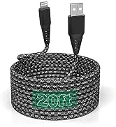 iPhone Charger Cord 20FT/6M [Apple MFi Certified] Lightning Cable Extra Long iPhone Charging Cord...