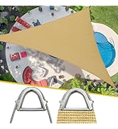 Reinforced Corners &amp; Edges 20' x 20' x 20' Triangle Sun Shade Sail Commercial Grade Curved Edge U...