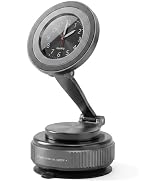 BuddhiGear Car Mount with Clock, Folding Stand Design, Round Dial, Silver, Car or Desk