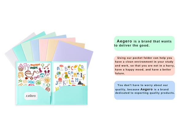 Folders with Pockets, Pastel Colors, 2 Pocket File Folders, School &amp; Office Filing Supplies