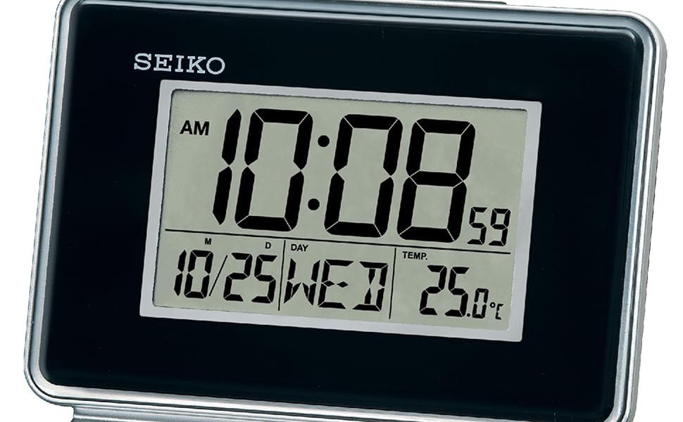 Seiko, alarm, digital, calendar, thermometer