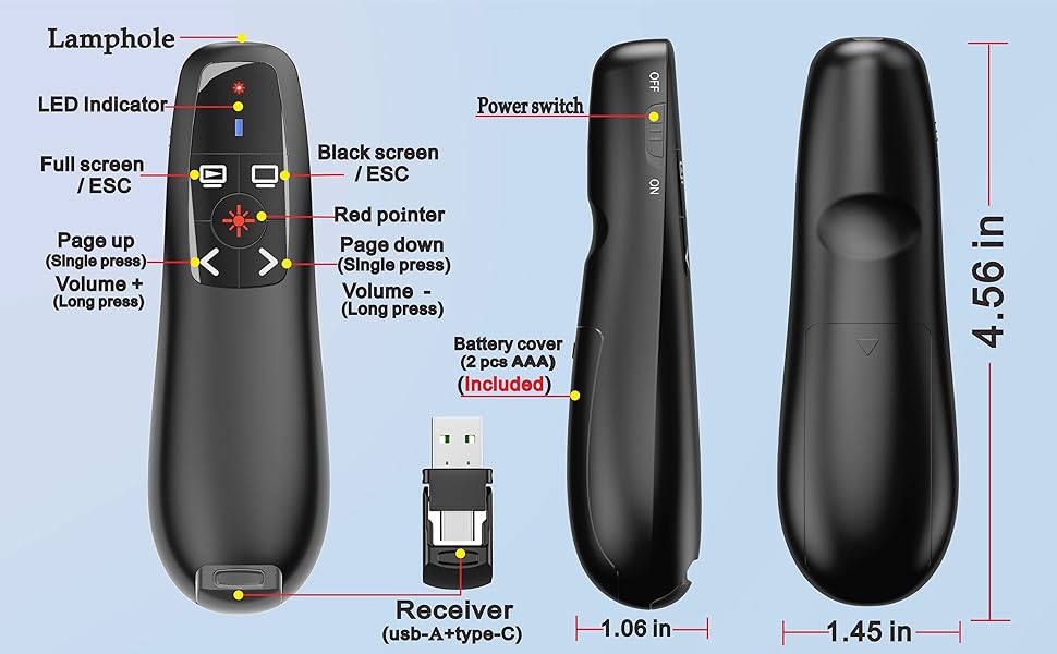 powerpoint clicker with laser pointer