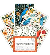 Augine Swedish Dishcloths for Kitchen, 5 Pack Reusable Paper Towels Washable, Super Absorbent Kit...