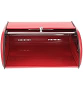 DEARMAMY Bread Box for Kitchen Countertop Stainless Steel Bread Storage Bin Container with Roll u...
