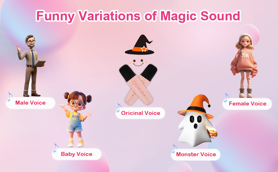 mini karaoke machine with 2 wireless microphones