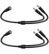 IMIYORE 1.3FT 14AWG DC Power Splitter 5.5mm×2.1mm 1Female to 2Male DC Extension Cord for Solar Pa...