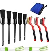 11 Pcs Car Detailing Brushes Kit for Cleaning Wheel, Interior, Exterior, Leather, Engine, Includi...