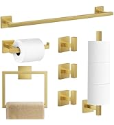 TQKAG 7-Pieces Brushed Gold Bathroom Hardware Accessories Set 23.6" SUS304 Stainless Steel Towel ...