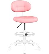 Misolant Drafting Chair, Armless Tall Office Chair with Footrest Ring for Standing Desk, Small Fa...