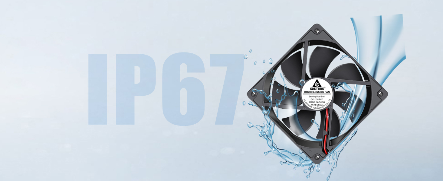 12v dc ip67 fan waterproof fan 120mm computer case fan brushless cooling fan
