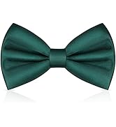 URAQT Men's Bow Tie, Classic Solid Color Pre-Tied Bow Tie for Men Satin Tux Bowtie Set Adjustable...