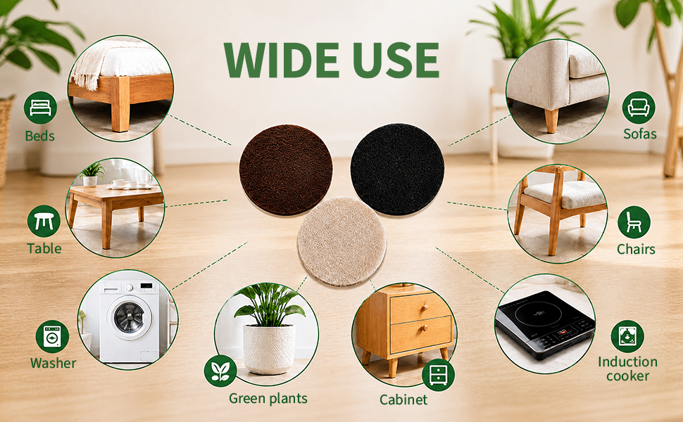 3mm thick felt pads, heavy duty furniture pads, prevent scratches dents