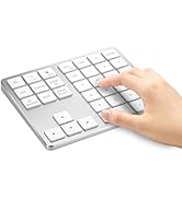 LOONASA Bluetooth & 2.4G Number Pad, Rechargeable Wireless Numeric Keypad, Slim Silent 35-Keys Ex...
