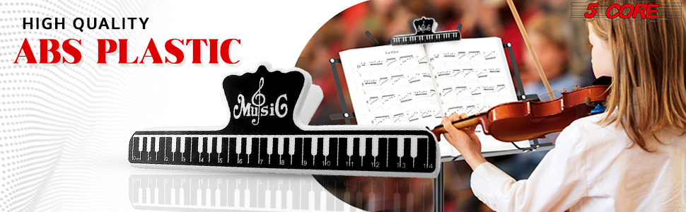 Music Page Holder 2 Pieces Black | Durable Plastic Music Score Fixed Clips