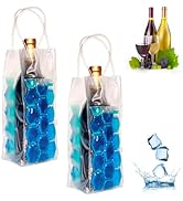 Ice Wine Bag Chiller Cooler - Wine Fridge for Red, White, Champagne or Sparkling. Set 2 (Blue)