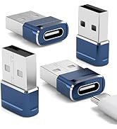 USB to USB C Adapter 4 Pack,Type-C Female to USB A Male Carplay Car Play Charger USB C to USB Ada...