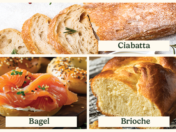 bagels ciabatta brioche