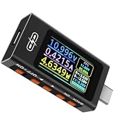 POROMETISTO UT01C USB Tester, 3.3-40V 0-12A USB C Cable Tester, Voltage Current Power Tester Mult...