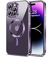 Hython Magnetic Clear for iPhone 14 Pro Case with Camera Lens Protector [Compatible with MagSafe]...