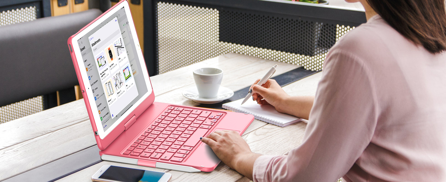 for ipad 9th case with keyboard pink 30