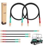 10L0L Golf Cart Battery Cable Kit for EZGO TXT, Marathon, Medalist 1994-up 36 &amp; 48 Volt (4 Gauge,...