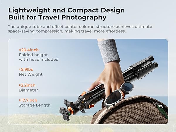 K&amp;F CONCEPT 73" Aluminum Compact Camera Tripod