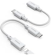 ZOOAUX Lightning to USB C Adapter (2 Pack), Support QC Fast Charging &amp; Data Transfer, Converter A...