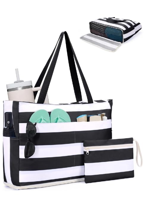 Black Beach Tote Bag