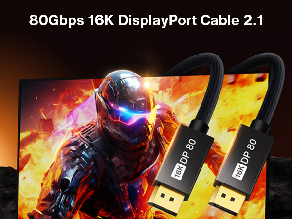 80Gbps DisplayPort Cable 2.1